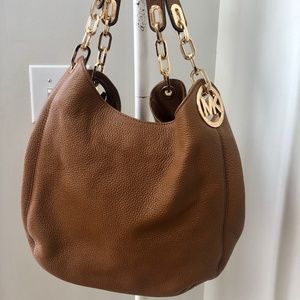 Michael Kors camel slouchy purse